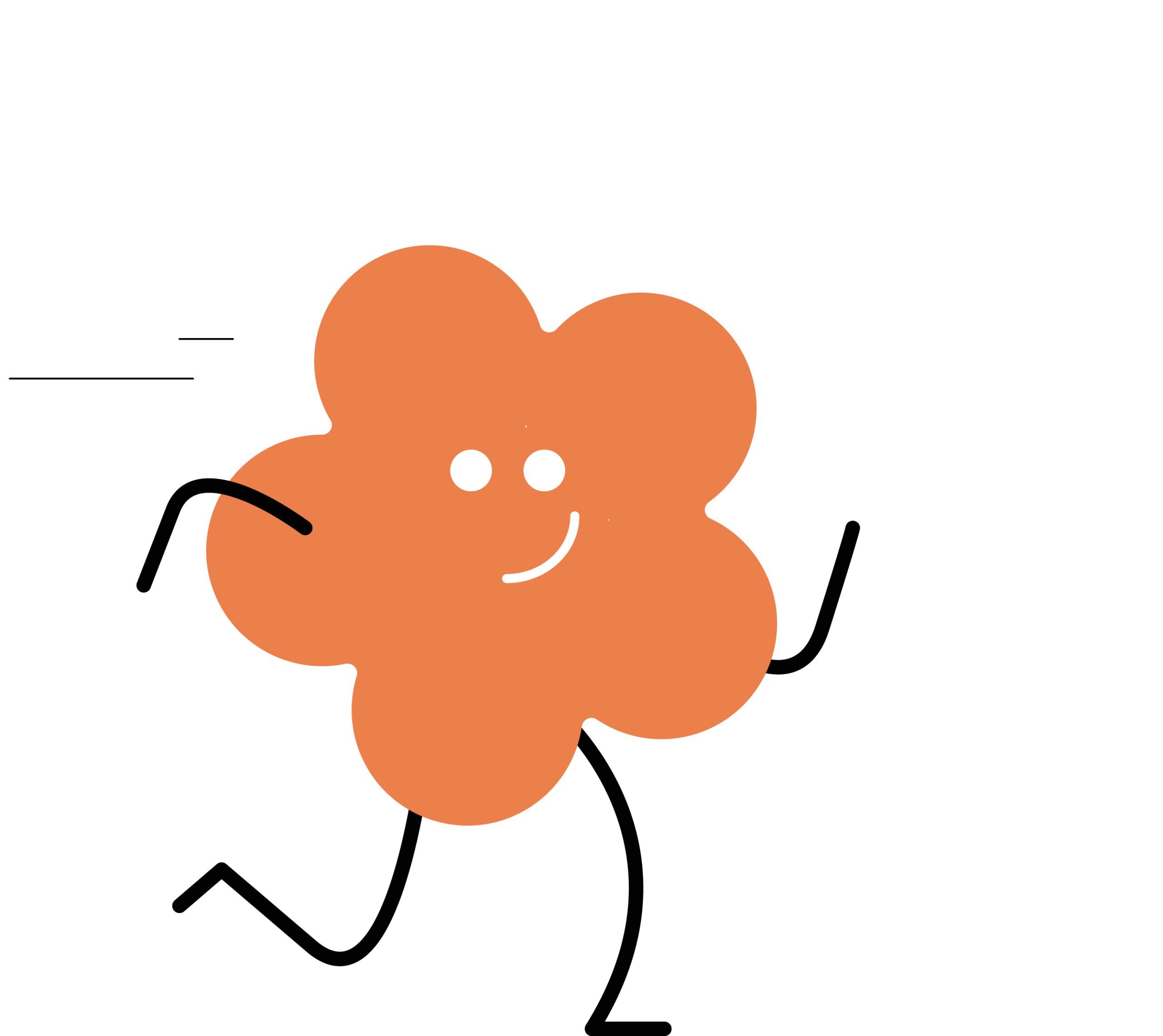 Oranje mascotte dat loopt